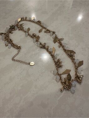Claire's Gold-Tone Layered Necklace with White Beads